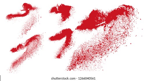 Set of various blood or paint splatters, blood. - Vector