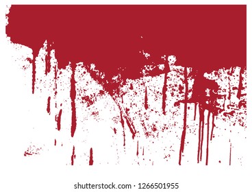 Set of various blood or paint splatters, blood. - Vector