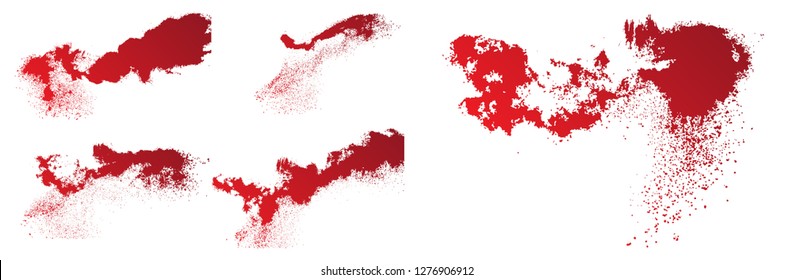 Set of various blood or paint splatters, blood