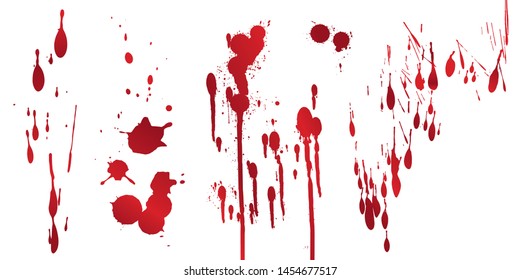 Set Various Blood Paint Splatters Stock Vector (Royalty Free ...