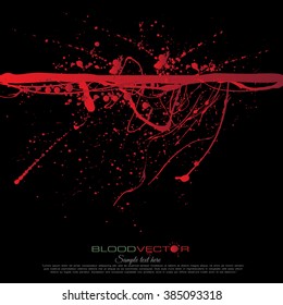 Set of various blood or paint splatters drops and trail  Isolated on white background  all elements grouped no effects, vector design element illustration