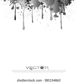 Set of various blood or paint splatters drops and trail  Isolated on white background  all elements grouped no effects, vector design element illustration