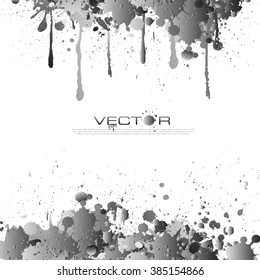 Set of various blood or paint splatters drops and trail  Isolated on white background  all elements grouped no effects, vector design element illustration