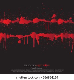 Set of various blood or paint splatters drops and trail  Isolated on white background  all elements grouped no effects, vector design element illustration