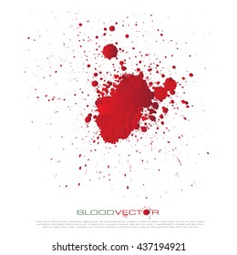 Set of various blood or paint splatters drops and trail  Isolated on white background  all elements grouped no effects, vector design element illustration
