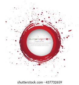 Set of various blood or paint splatters drops and trail  Isolated on white background  all elements grouped no effects, vector design element illustration