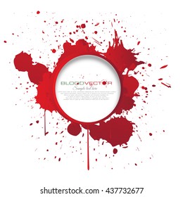 Set of various blood or paint splatters drops and trail  Isolated on white background  all elements grouped no effects, vector design element illustration