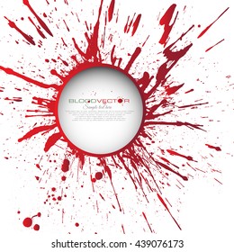 Set of various blood or paint splatters drops and trail  Isolated on white background  all elements grouped no effects, vector design element illustration