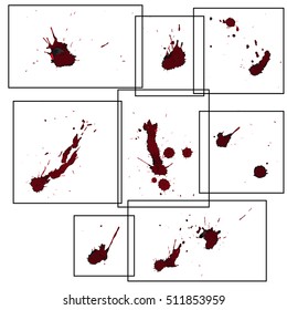 Set of various blood or paint splatters.