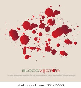 Set of various blood or paint splatters,Vector Set of different blood splashes, drops and trail. Isolated on white background. All elements grouped, no effects,Set of various blood in halloween day