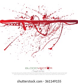 Set of various blood or paint splatters,Vector Set of different blood splashes, drops and trail. Isolated on white background. All elements grouped, no effects,Set of various blood in halloween day