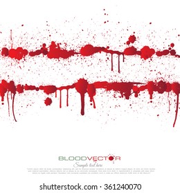Set of various blood or paint splatters,Vector Set of different blood splashes, drops and trail. Isolated on white background. All elements grouped, no effects,Set of various blood in halloween day