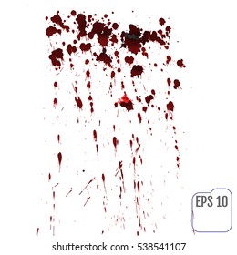 Set of various blood or paint splatters,Vector Set of different blood splashes, drops. Isolated on white background.