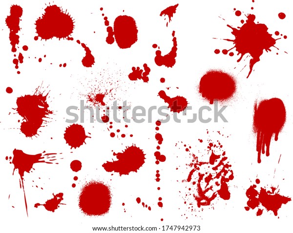 Set Various Blood Red Paint Splatters Stock Vector (Royalty Free ...