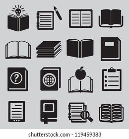 Set of  various books - vector icons