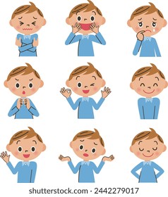 A set of various boy poses