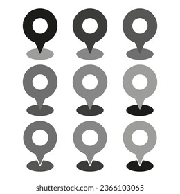 set of various bright map pointers. Vector illustration. EPS 10.