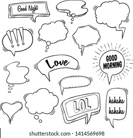 Set of Various Bubble Chat or Bubble Speech With Typography