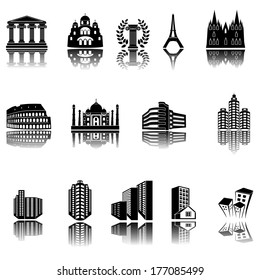 Set of various buildings
