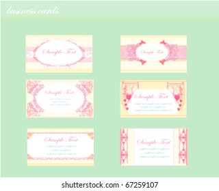 Set of various business cards