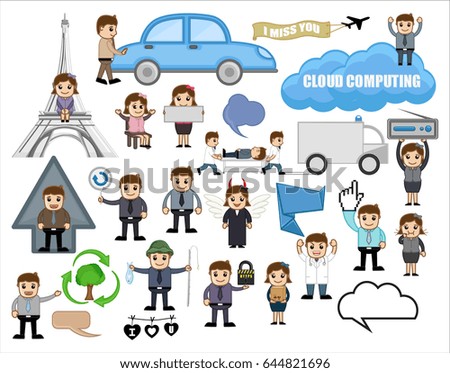 Set of Various Business Cartoon Concepts