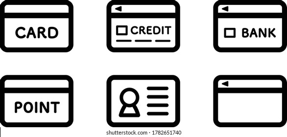 Conjunto de varios iconos de tarjeta