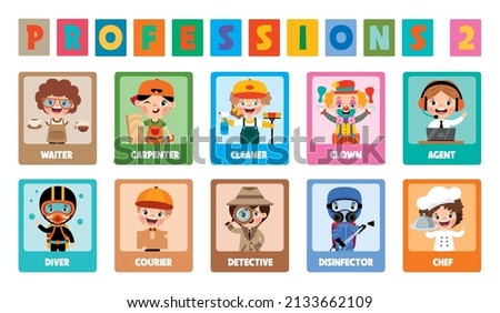 Set Of Various Cartoon Professions