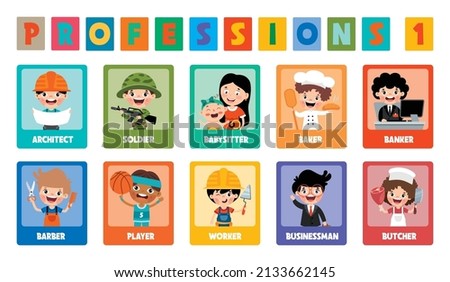Set Of Various Cartoon Professions