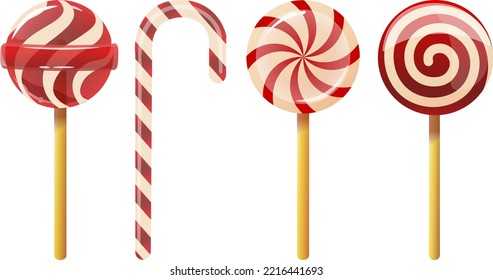 Set of various Christmas candies.Vector images of sweets 