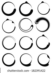 Set of various circular shapes
