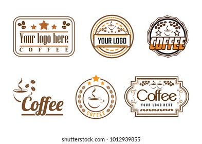 Set of various coffee logo design