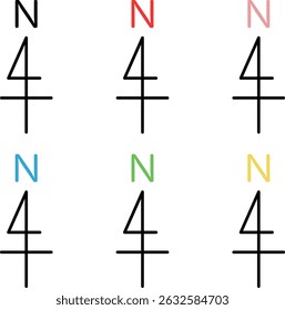 Set of various colored compass icons