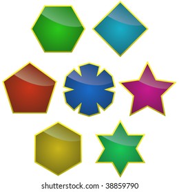 Set of various colored elements