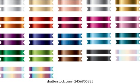 Set of various colored ribbons