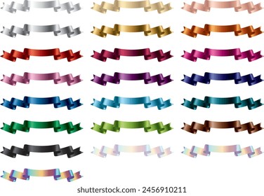 Set of various colored ribbons