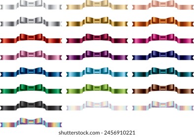 Set of various colored ribbons