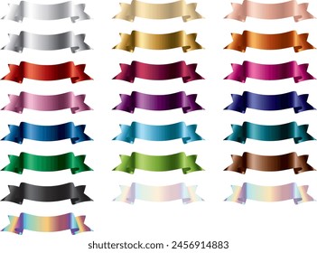 Set of various colored ribbons