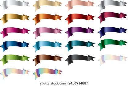 Set of various colored ribbons