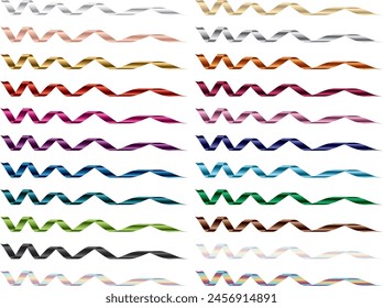 Set of various colored ribbons
