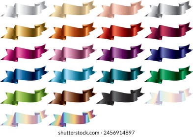 Set of various colored ribbons