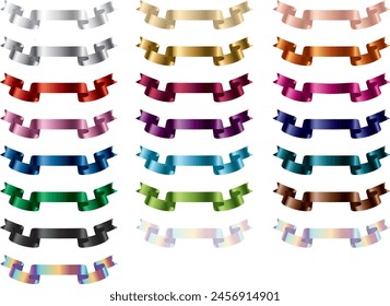 Set of various colored ribbons