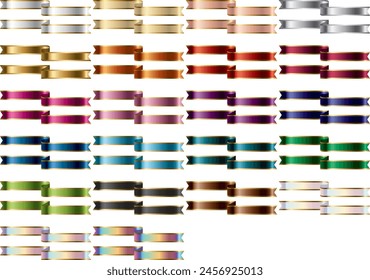 Set of various colored ribbons