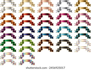 Set of various colored ribbons