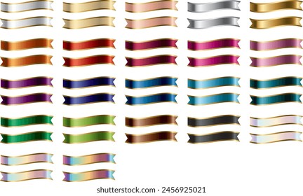 Set of various colored ribbons