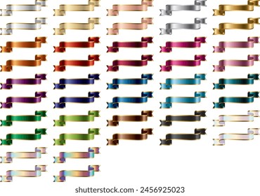 Set of various colored ribbons