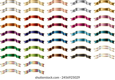 Set of various colored ribbons
