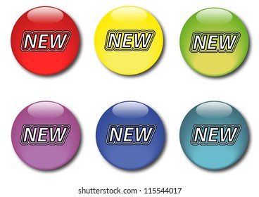 Set of various colored sticker icons new