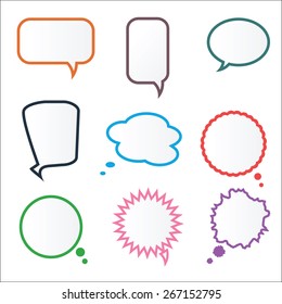 Set of Various Colorful Frame Speech Bubbles, Vector