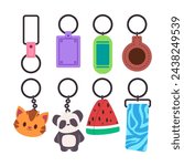 set various colorful keychain tag holder souvenir gift design trinket accessory