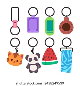 set various colorful keychain tag holder souvenir gift design trinket accessory